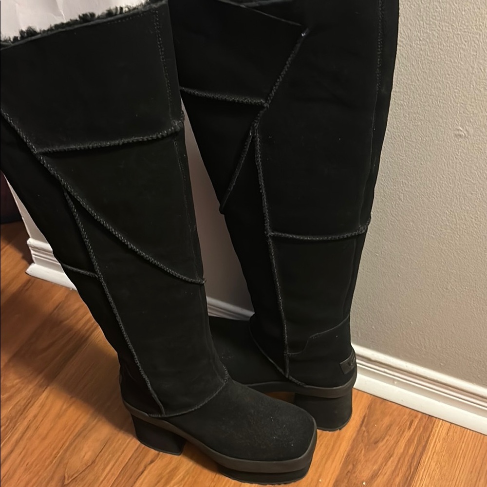 UGG Black Over the Knee Boots Suede Comfort